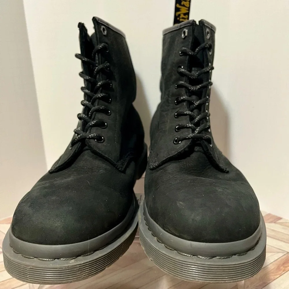 Dr Martens 1460 Mono Milled Black Nubuck Leather Men 11 Boots Water Resistant